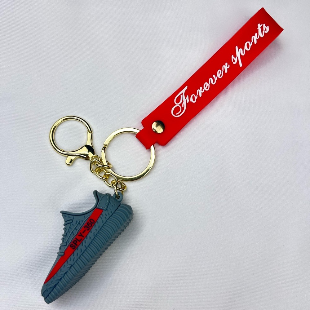 Grey Yeezy Boost 350 Keychain w/ Wristlet